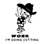 Cowgirl Pee On Work Going Cutting Sticker
