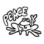 Peace Frog Sticker