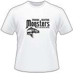 Fresh Water Monsters Let the Fight Begin Striper Fishing T-Shirt 2