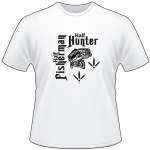 Half Fisherman Half Hunter Bass and Bird T-Shirt