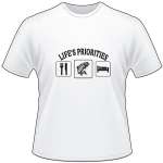Life's Priorities Eat Salmon Sleep T-Shirt