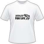 Hooked For Life Salmon Fishing T-Shirt