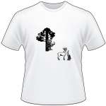 Bowhunter in Tree Shooting Buck T-Shirt