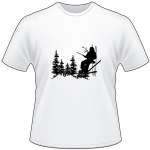 Man in Tree Stand with Trees T-Shirt