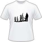 Man and Deer in Woods T-Shirt 3