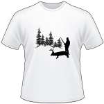 Man and Deer in Woods T-Shirt 4