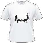 Elk Fighting in Woods T-Shirt