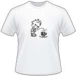 Calvin Pee on Small Block T-Shirt