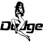Dodge Sign with Girl Sticker