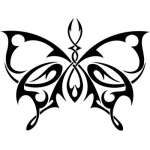 Tribal Butterfly Sticker 125