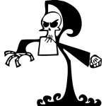 Grim Reaper Cartoon Sticker