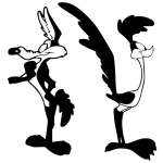 Wile E Coyote and Roadrunner Sticker