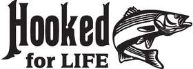 Hooked for Life Striper Fishing Sticker