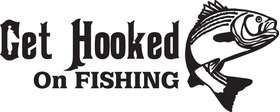 Get Hooked on Fishing Striper Fishing Sticker