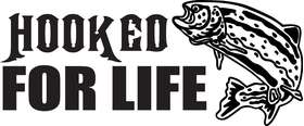Hooked For Life Salmon Fishing Sticker