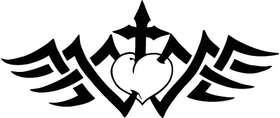 Cross and Heart Sticker 4150