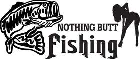 Nothing Butt Fishing Bass Sticker