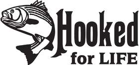 Hooked for Life Striper Fishing Sticker 2