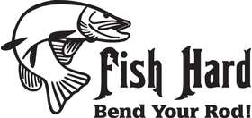 Fish Hard Bend your Rod Salmon Fishing Sticker