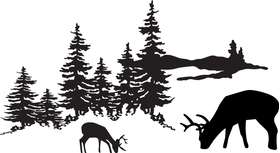Deer in Woods Sticker 2
