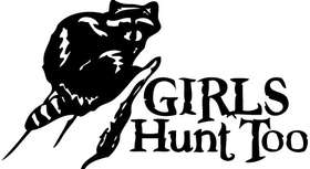 Girls Hunt Too Coon Sticker