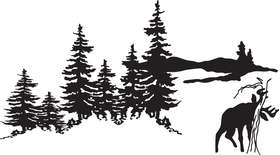 Elk in Woods Sticker 3