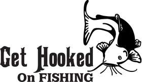 Get Hooked on Fishing Catfish Sticker 2