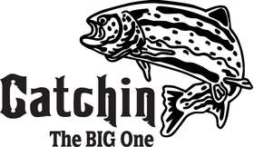 Catchchin The Big One Salmon Fishing Sticker