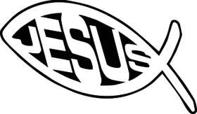 Jesus Fish Sticker 2148
