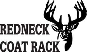 Redneck Coat Rack Buck Sticker