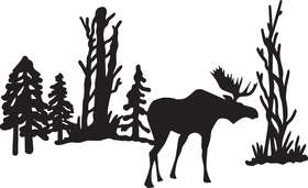 Moose in Trees Sticker