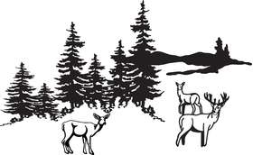 Deer in Woods Sticker
