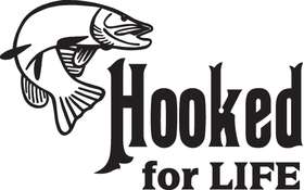 Hooked for Life Salmon Fishing Sticker 2