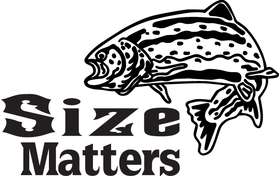 Size Matters Salmon Fishing Sticker 2
