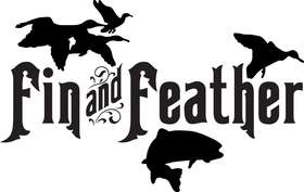 Fin and Feathers Fishing Sticker