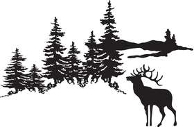 Elk in Woods Sticker 2