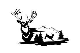 Deer Scene Sticker