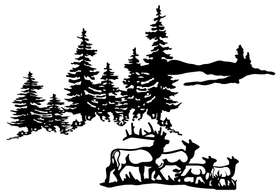 Elk Family 4 Members Sticker
