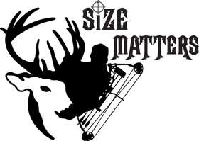 Size Does Matter Bowhunting Buck Sticker 2