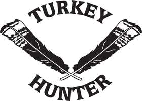 Turkey Hunter with Feathers Sticker 2