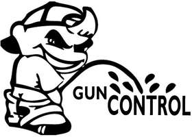 Peeing on Gun Control Sticker