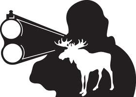 Man Shooting with Moose Sticker