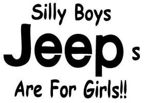 Silly Boys Jeeps are for Girls Sticker