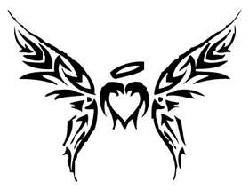 Tribal Heart Wings Sticker