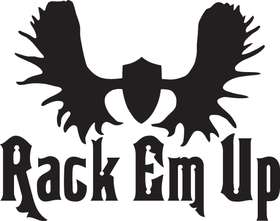 Rack Em Up Moose Rack Sticker