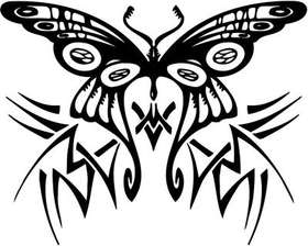 Tribal Butterfly Sticker 197