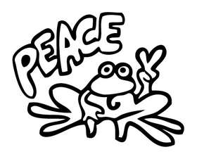 Peace Frog Sticker