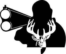 Man Shooting Deer Sticker 4