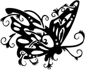 Tribal Butterfly Sticker 157