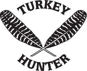 Turkey Hunter with Feathers Sticker